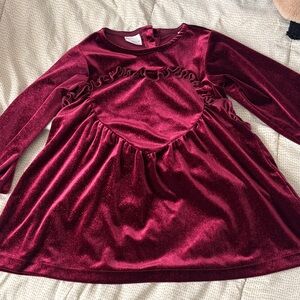 ZARA kids Velvet Dress with Heart Detail